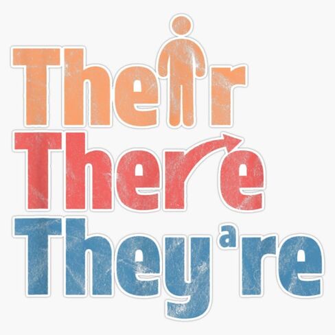 Magnet There Their They're Funny English Teacher Magnetic Vinyl Sticker Decal 5" in Kuwait