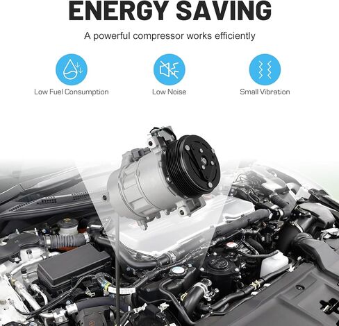 ILONPA New AC Air Conditioning Compressor with Clutch for Jeep Renegade 2015-2021 2.4L 2.4, for Fiat 500X 2016 2017 2018 2.4L 2.4, (NOT for Turbocharged, for SOHC only), 167376 168376 in Kuwait