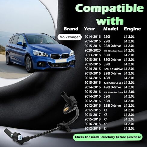 Engine Crank Crankshaft Position Sensor L4 2.0L Compatible with BMW 228I 228I 320I 328I 428I 528I Xdrive Gran Coupe X1 220I 520I X3 X4 X5 Z4 12 13 14 15 16 17 18 20 Replaces 13627595860 CSS1961 PC971 in Kuwait