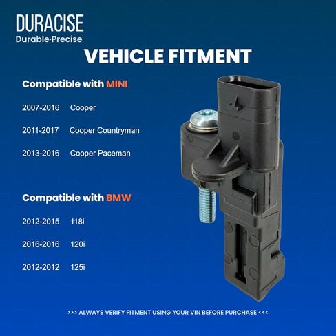DURACISE Crankshaft Position Sensor Compatible with 2007-2016 MINI Cooper, 2011-2017 Cooper Countryman, 2013-2016 Cooper Paceman & 2012-2015 BMW 118i, 2016 120i, 2012 125i, Replace #13627561753, PC796 in Saudi Arabia