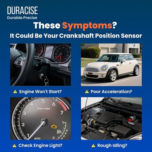 DURACISE Crankshaft Position Sensor Compatible with 2007-2016 MINI Cooper, 2011-2017 Cooper Countryman, 2013-2016 Cooper Paceman & 2012-2015 BMW 118i, 2016 120i, 2012 125i, Replace #13627561753, PC796 in Saudi Arabia