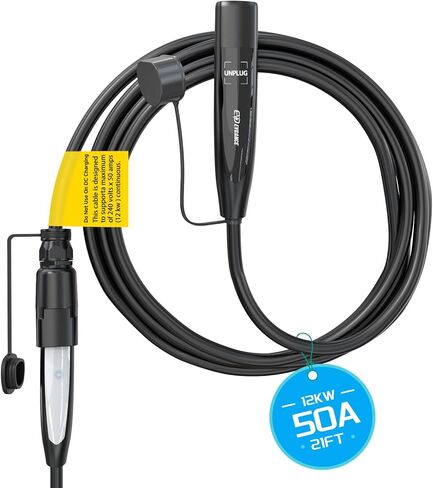EVDANCE Extension Cord for Tesla, Up to 50A 21FT 12KW 240V NACS Extension Cord for EV Charger, Compatible with Tesla Wall Connector, Tesla Extension Cord for Model Y/X/3/S in Saudi Arabia