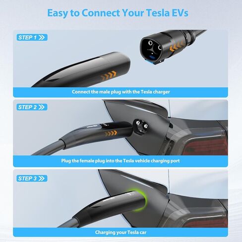 EVDANCE Extension Cord for Tesla, Up to 50A 21FT 12KW 240V NACS Extension Cord for EV Charger, Compatible with Tesla Wall Connector, Tesla Extension Cord for Model Y/X/3/S in Saudi Arabia