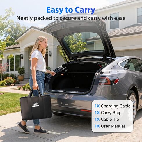 EVDANCE Extension Cord for Tesla, Up to 50A 21FT 12KW 240V NACS Extension Cord for EV Charger, Compatible with Tesla Wall Connector, Tesla Extension Cord for Model Y/X/3/S in Saudi Arabia