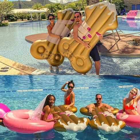 Float Joy Bachelorette Pool Floats for Adults Bachelorette Party Favors Decorations Naughty Funny Bride Pool Floats Inflatable for Engagement Wedding Bachelorette Gifts for Bride in Saudi Arabia