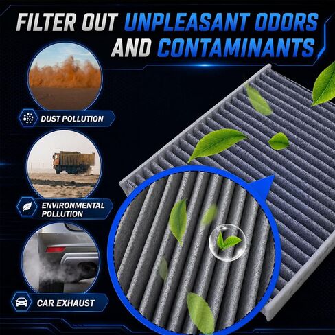 68441763AA 68406048AA Engine Cabin Air Filter Set Compatible with Ram 1500 3.6L 5.7L (2011-2024), Factory Cabin Slot Only)/ 3.0L (2020-2023)(NOT FOR 6.2L TRX),Fit for 1500 Classic (2019-2024) in Saudi Arabia