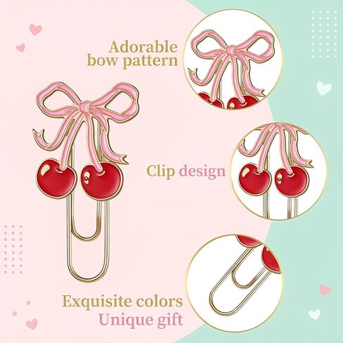 Cute Paperclip Bookmark, 6 Pcs Large Metal Paperclips, Cute Bookmarks, Coquette Preppy Planner Clips for Office Home Supplies Gifts Wedding Decoration in Kuwait