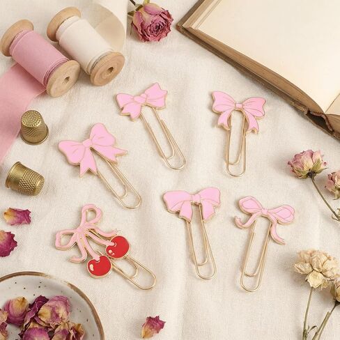 Cute Paperclip Bookmark, 6 Pcs Large Metal Paperclips, Cute Bookmarks, Coquette Preppy Planner Clips for Office Home Supplies Gifts Wedding Decoration in Kuwait