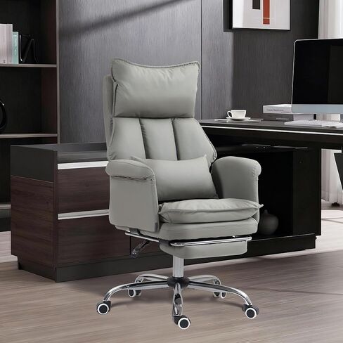 Home Office Desk Chairs Executive Office Chair 155° Reclining Office Chair with Footrest Leather High Back Comfy Computer Chair Lumbar Support for Game, Work in Saudi Arabia