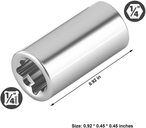1/4" Square to 1/4" Hex Adapter - 5 Pack Chrome Vanadium Steel Bit Holders with Spring Lock for Socket Wrench, Ratchet Driver - Universal Drill Bit Converter in Saudi Arabia
