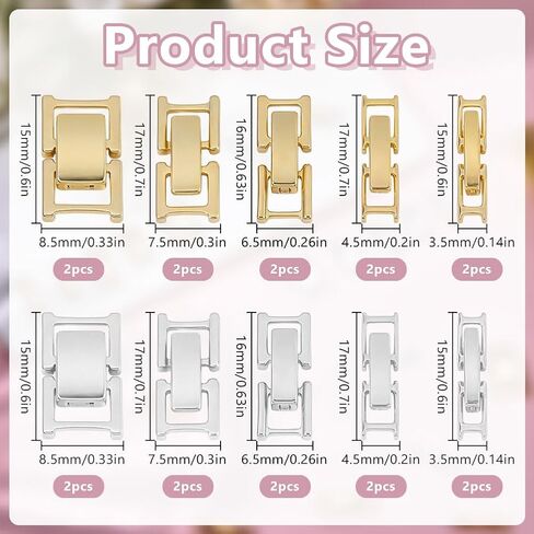 24Pcs Gold Silver Watch or Bracelet Fold Over Clasp 15-17.5mm Brass Watch Band Extension Clasps Strap Replacement Extenders Closures for Jewelry Making Necklaces Bracelets DIY Crafts in Kuwait
