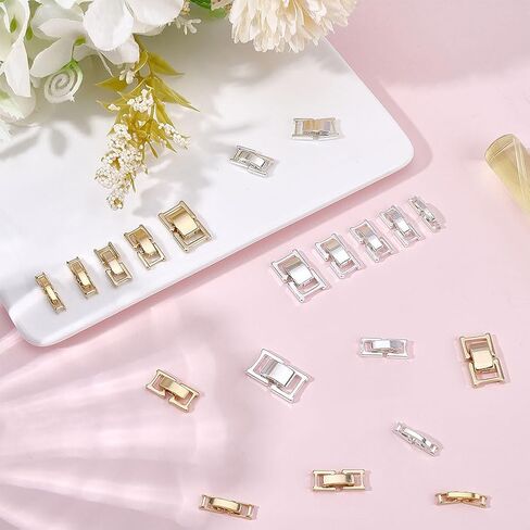24Pcs Gold Silver Watch or Bracelet Fold Over Clasp 15-17.5mm Brass Watch Band Extension Clasps Strap Replacement Extenders Closures for Jewelry Making Necklaces Bracelets DIY Crafts in Kuwait