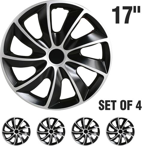 SCITOO 17 Inch Set of Black 4 Wheel Cover Rim 17 Tire & Rim Snap on Hubcap in Kuwait