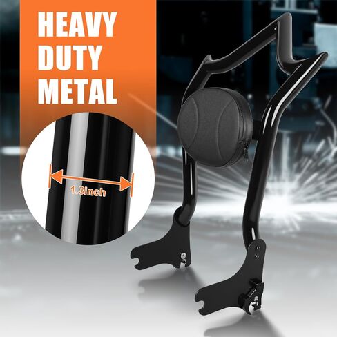 AUFER Motorcyle Rear Passenger Backrest Sissy Bar With Pad Compatible With For Harley Touring Road King Electra Glide Street Glide Road Glide FLHR FLHX FLHT FLTR 1997-2008 Upright Passenger Backrest in Kuwait
