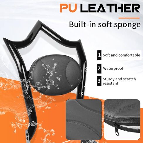 AUFER Motorcyle Rear Passenger Backrest Sissy Bar With Pad Compatible With For Harley Touring Road King Electra Glide Street Glide Road Glide FLHR FLHX FLHT FLTR 1997-2008 Upright Passenger Backrest in Kuwait