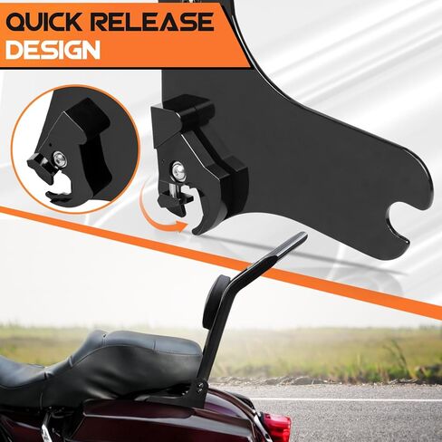 AUFER Motorcyle Rear Passenger Backrest Sissy Bar With Pad Compatible With For Harley Touring Road King Electra Glide Street Glide Road Glide FLHR FLHX FLHT FLTR 1997-2008 Upright Passenger Backrest in Kuwait