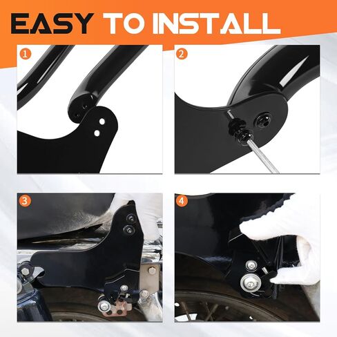 AUFER Motorcyle Rear Passenger Backrest Sissy Bar With Pad Compatible With For Harley Touring Road King Electra Glide Street Glide Road Glide FLHR FLHX FLHT FLTR 1997-2008 Upright Passenger Backrest in Kuwait