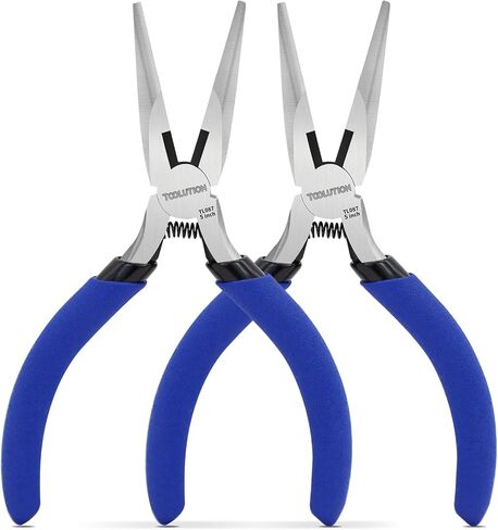 5 Inch Needle Nose Pliers, Jewelry Pliers Tool with Wire Cutter, Small Pliers Spring Loaded for Jewelry Making, DIY Crafts, Electronics Repair, Precision Work in Saudi Arabia