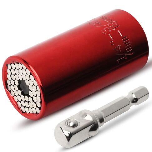 Universal Socket Wrench Adapter Set, 7-19mm Multi-Function Self-Adjusting Socket for Power Drills & Ratchet Wrenches, Heavy-Duty Hand Tool for DIY & Professional Use in Saudi Arabia