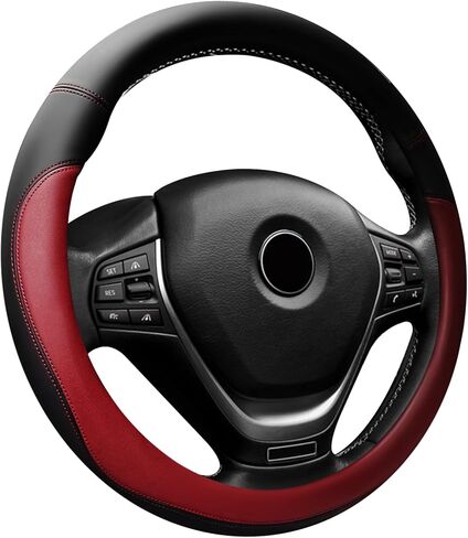 Car Steering Wheel Cover, 15 Inch Napa Leather Car Steering Wheel Protector, Slip-Resistant Elastic Steering Wheel Handle Cover, Universal Interior Accessories for Cars Trucks SUVs (Grey) in Kuwait
