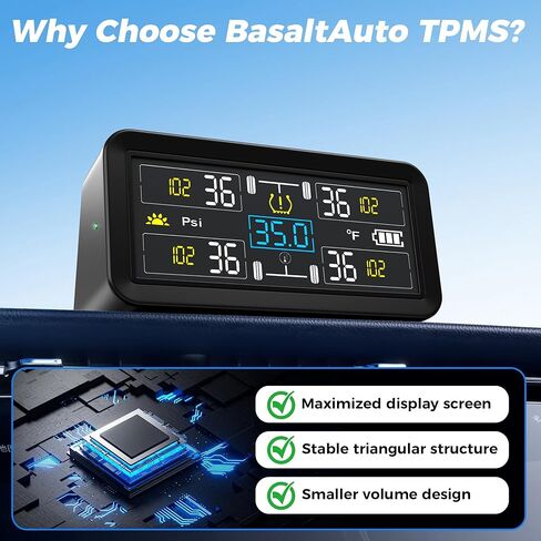 TPMS for RV & Trailer, 6 External Sensors Tire Pressure Monitoring System, 0-143 PSI High Pressure Range, Solar Powered Real-Time Monitor for Dually Truck, Camper, 5th Wheel, and Triple Axle Trailer in Saudi Arabia