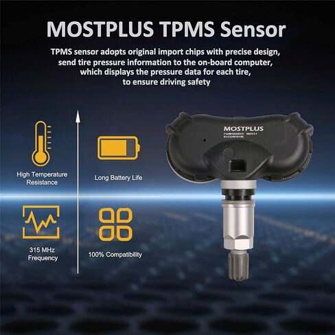 مستشعر MOSTPLUS TPMS، مستشعر مراقبة ضغط الإطارات 315 ميجاهرتز 42753SNAA83 مبرمج مسبقًا متوافق مع 2008-2015 Honda Civic Odyssey Fit Element Insight CRZ 4PCS in Kuwait
