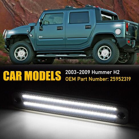 4 قطعة ضوء علامة جانبية LED بيضاء لـ 2003-2009 Hum-mer H2 LED أضواء إشارة الانعطاف مصابيح الحاجز استبدال مصابيح Sidemarker OEM عدسة مدخنة رقم جزء OEM: 25952319 in Kuwait