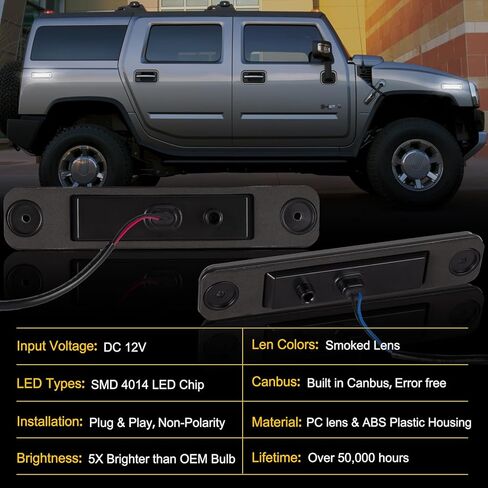 4 قطعة ضوء علامة جانبية LED بيضاء لـ 2003-2009 Hum-mer H2 LED أضواء إشارة الانعطاف مصابيح الحاجز استبدال مصابيح Sidemarker OEM عدسة مدخنة رقم جزء OEM: 25952319 in Kuwait