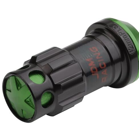 Auto Dynasty M12 x 1.5 نهاية مفتوحة 16 قطعة من صواميل العجلات المصنوعة من الألومنيوم الصلب + 4 صواميل قفل + 1 × مفتاح صامولة القفل (أخضر) in Kuwait