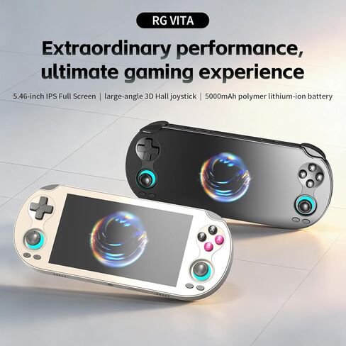 RG Vita Retro Handheld Game Console, Android 12 Portable Gaming Console with 5.46" IPS Touch Screen, 3GB+64GB, Multi-Emulator, Wireless Screen Mirroring, Ideal for Home & Outdoor Entertainment (Black) in Saudi Arabia