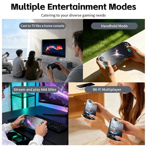 RG Vita Retro Handheld Game Console, Android 12 Portable Gaming Console with 5.46" IPS Touch Screen, 3GB+64GB, Multi-Emulator, Wireless Screen Mirroring, Ideal for Home & Outdoor Entertainment (Black) in Saudi Arabia
