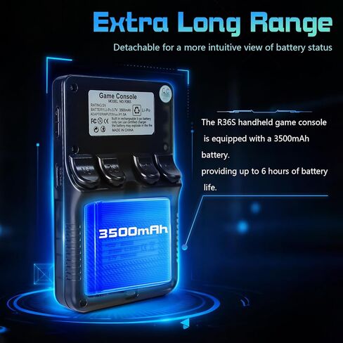 R36S Handheld Game Console Retro Gaming Console Portable Handheld Retro Game Console Preloaded with Built-in Games Handheld Emulator Console (64, GB) in Kuwait