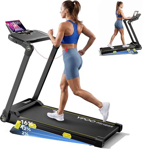 Folding Treadmill, 300 lb Capacity Treadmill with Handle Bar, Portable Treadmills for Home and Office, 2 in 1 Foldable Walking Pad Treadmill with Remote Control, LED Display, Wide Belt in Saudi Arabia