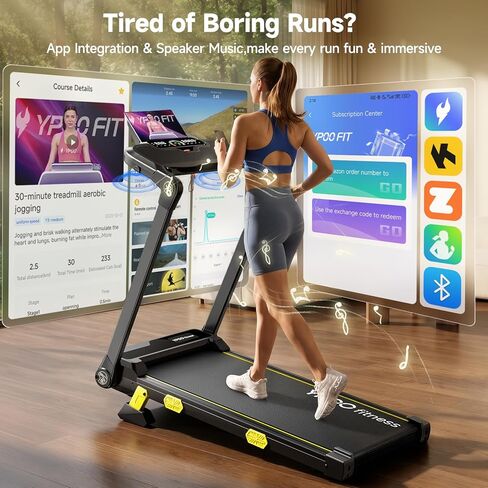 Folding Treadmill, 300 lb Capacity Treadmill with Handle Bar, Portable Treadmills for Home and Office, 2 in 1 Foldable Walking Pad Treadmill with Remote Control, LED Display, Wide Belt in Saudi Arabia