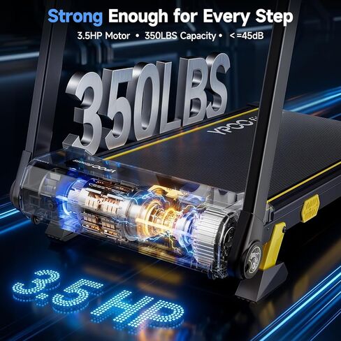 Folding Treadmill, 300 lb Capacity Treadmill with Handle Bar, Portable Treadmills for Home and Office, 2 in 1 Foldable Walking Pad Treadmill with Remote Control, LED Display, Wide Belt in Saudi Arabia