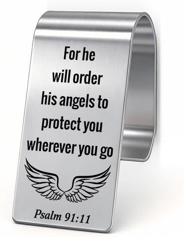 The Lord Will Watch Over Your Coming and Going Visor Clip for Cars, Bible Verse Engraved Car Visor Clip, Christian Gifts for Drivers Family Friends, New Driver Gifts, Car Accessories (Large) in Saudi Arabia