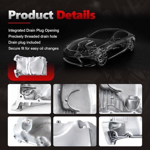 مستنقع زيت المحرك AUCERAMIC مع قابس التصريف مناسب لـ 2011-2017 Honda Odyssey 2009-2015 Honda Pilot 2008-2017 Honda Accord 2012-2015 Honda Crosstour استبدال 264-380 112005MHA00 in Kuwait