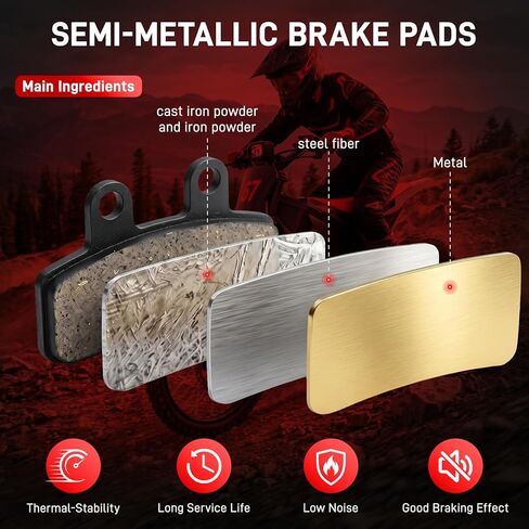 JERBOR Rear Brake Pads for Yozma in 10, High-Performance Semi-Metallic Brake Pad Disc Brakes, Durable Wheel Brakes Accessories for Yozma in Kuwait