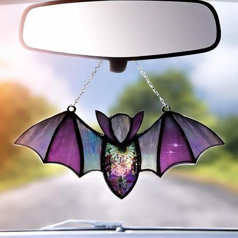 Goth Car Accessories for Women, Bat Car Hanging Accessories, Cute Rear View Mirror Decor, Black Bat Car Ornaments Charm for Women, Car Interior Decorations for Girls and Women(Bat 1) in Saudi Arabia
