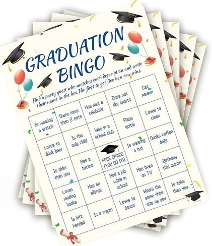 30PCS 2026 Graduation Party Game Cards, Graduation Bingo Game, Senior High School & College Graduation Party Favors-DH02 in Saudi Arabia