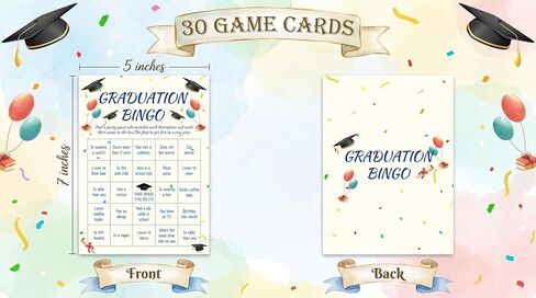 30PCS 2026 Graduation Party Game Cards, Graduation Bingo Game, Senior High School & College Graduation Party Favors-DH02 in Saudi Arabia