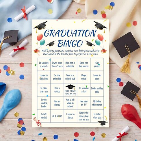30PCS 2026 Graduation Party Game Cards, Graduation Bingo Game, Senior High School & College Graduation Party Favors-DH02 in Saudi Arabia