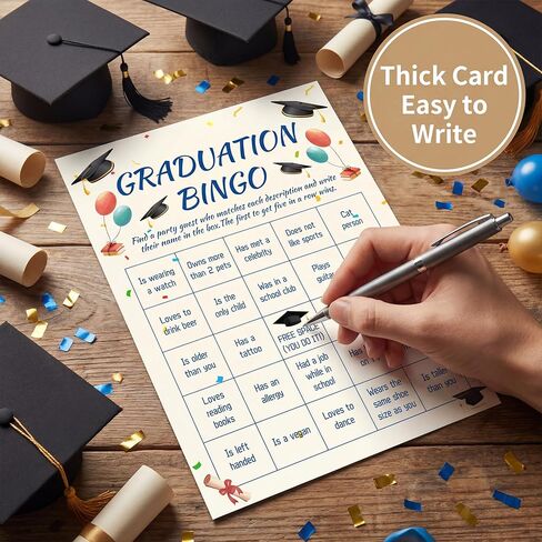 30PCS 2026 Graduation Party Game Cards, Graduation Bingo Game, Senior High School & College Graduation Party Favors-DH02 in Saudi Arabia
