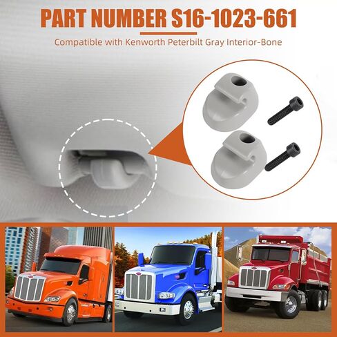 F01377-2 لمشابك Kenworth Peterbilt الداخلية تحل محل زوج مشبك حاجب الشمس S16-1023-661 باللون الرمادي الداخلي in Kuwait