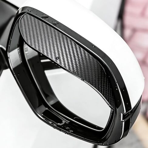 2PCS Mirror Rain Visor Eyebrow, Side Mirror Rain Guard, Auto Side Mirror Rain Eyebrow Cover, Rainproof Waterproof Auto Rearview Mirror Cover Accessories for SUV Truck RV (Carbon Fiber) in Saudi Arabia