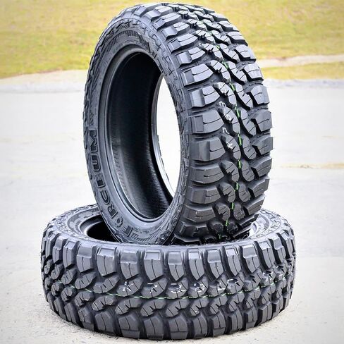 مجموعة من 2 (اثنين) Forceum M/T 08 Plus Mud إطارات شعاعية للشاحنات الخفيفة للطرق الوعرة - 33X12.50R20LT 33X12.50X20 33X12.50-20 114Q نطاق التحميل E LRE 10-Ply BSW جدار جانبي أسود in Kuwait