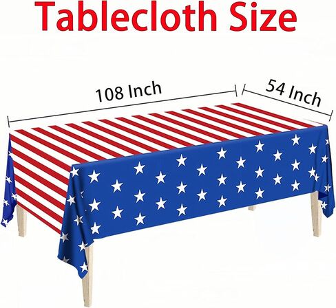 Serve 50,4th of July Party Supplies Set, Patriotic Party Decorations Sets,Includes 2 Tablecloth Dinner Plates, Napkins,Banner for Independence & Election Day Decorations in Saudi Arabia