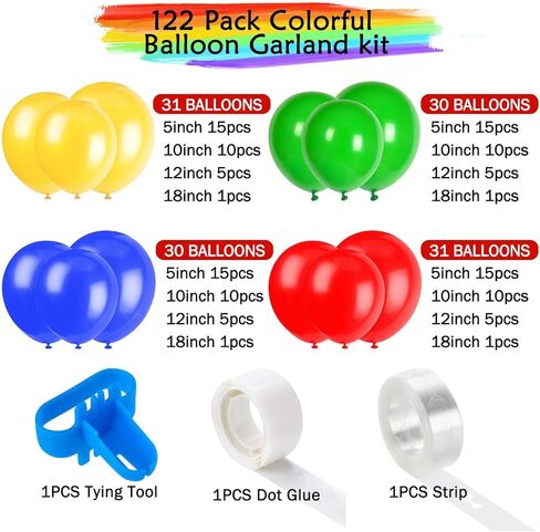 Mario Birthday Party Supplies, 133Pcs Balloons Arch Garland Kit, Assorted Latex Foil Balloons for Mario Birthday Party Decorations in Saudi Arabia
