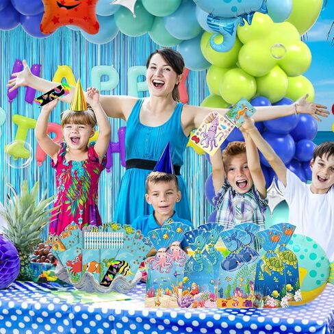 194PCS Under the Sea Party Favors 16 Pack Ocean Animals Stationery Set Bulk for Kids, Marine Animals Birthday Party Goodie Bag Stuffers Supplies Classroom Rewards Gifts for Kids in Saudi Arabia
