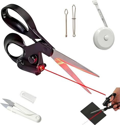 Professional Laser Guided Scissors for Fabric Cutting, Precision Cuts Straight Fast Guide Light Scissor, scissors all purpose for Quilting, Paper, Crafts with Upgraded Ergonomic Handle in Saudi Arabia